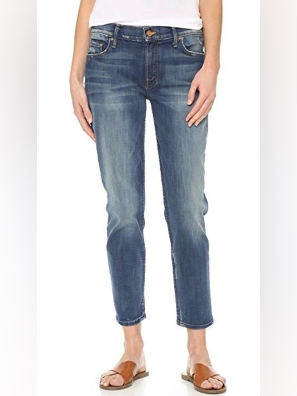 MOTHER The Dropout Boyfriend Jeans in Tequila Truth Denim - Picture 2 of 9